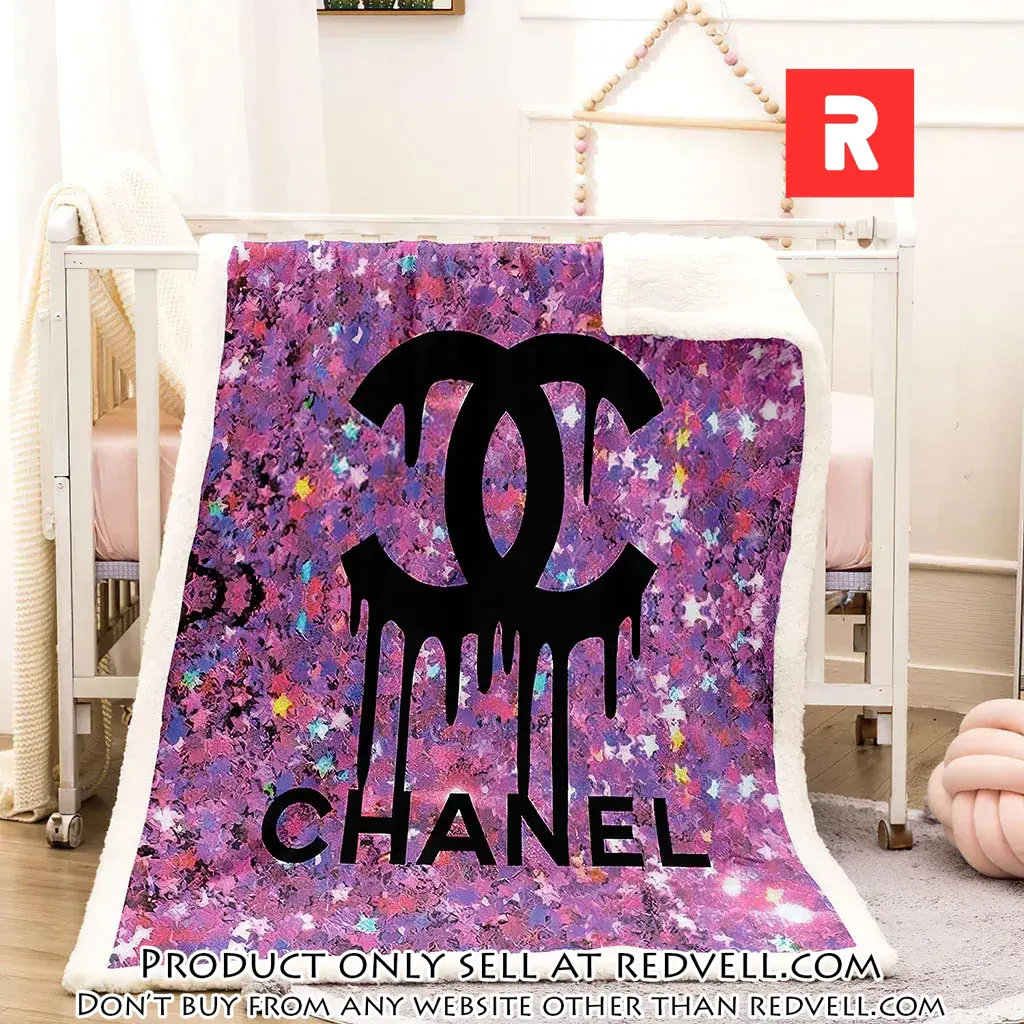 Chanel rainbow luxury brand premium blanket fleece home decor rv3906216